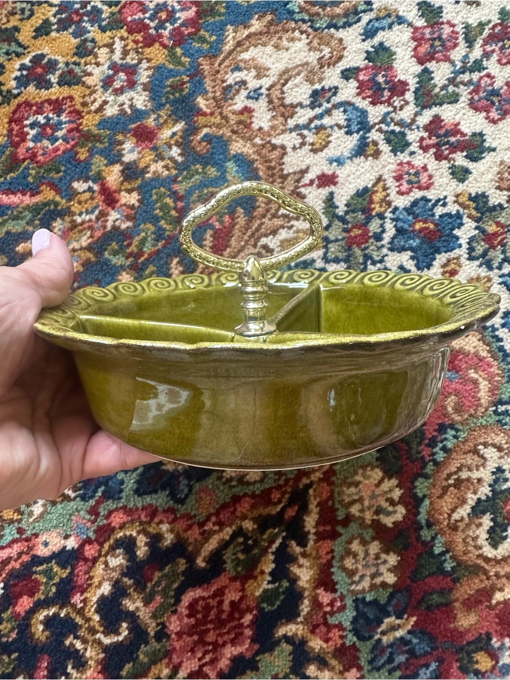 California Pottery Vintage Divided Dish - Picture 3 of 7